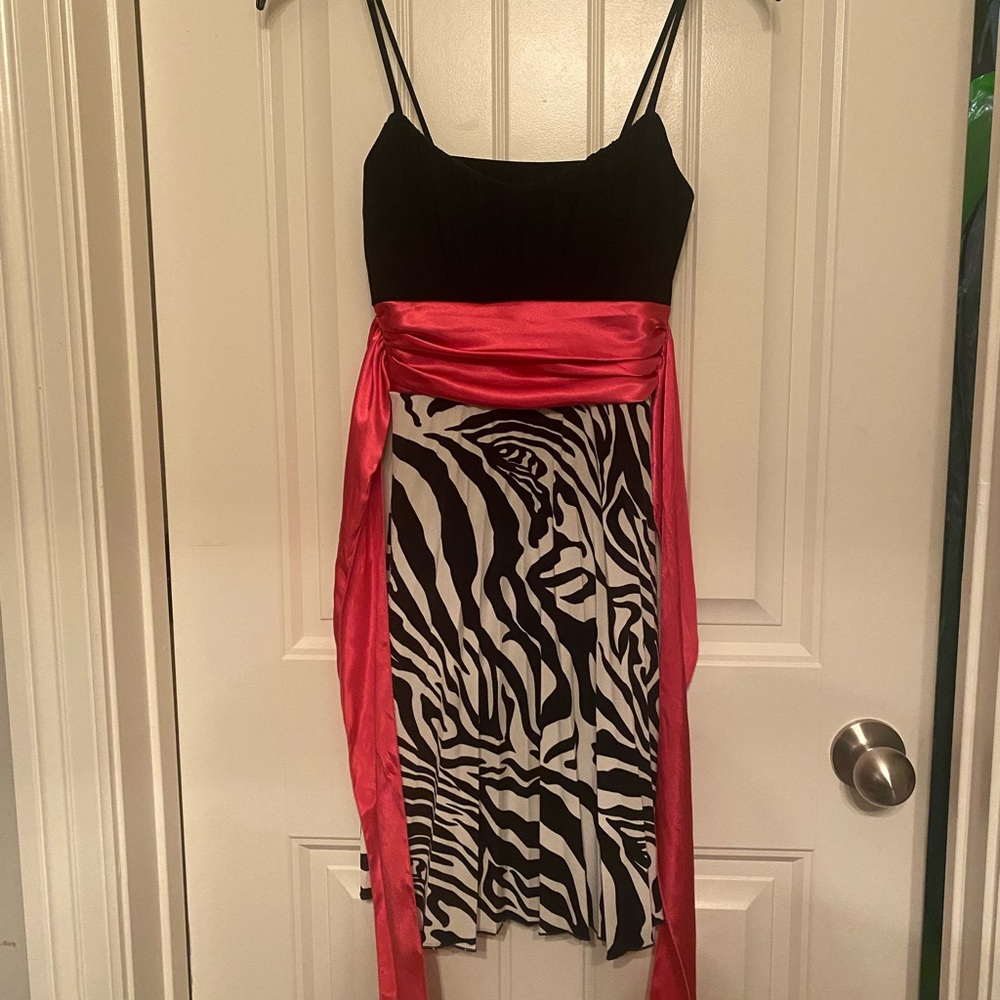 B Darlin Black Dress with Pink Accent
